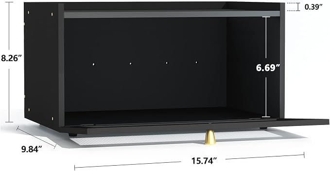 ETMI Black Bread Box for Kitchen Countertop - Modern bamboo Bread box with Window Bread Storage Container - Image 5