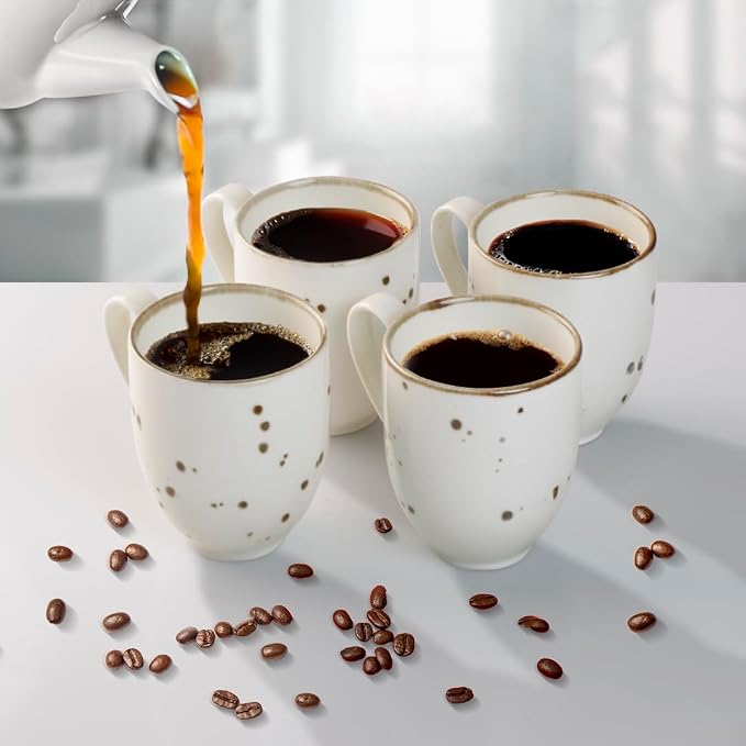 Esfour Ceramics Coffee Mugs Set Of 6, 14 Oz Large Handle Heavy Duty Cups - Microwave Dishwasher Safe - Latte, Cappuccino, Tea, Cocoa, Mocha - Men, Women, Home Office Daily Use, Classic Assorted Colors - Image 5