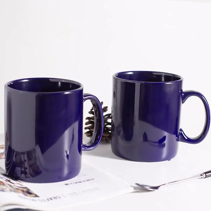 BYCNZB 30oz Super Large Ceramic Coffee Mugs Large Handles Set of 2 (Cobalto) - Image 4