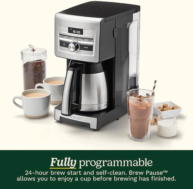 Cuisinart Personal Brew 10-Cup Thermal Coffee Maker, Fully Automatic Programmable Coffee Machine with Hot or Over Ice Options, Brew Strength Control, 52 Ounce Removable Water Reservoir, DCC-10 - Image 4