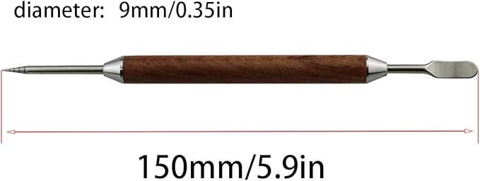 Stainless Steel Coffee Art Pen Coffee Fancy Stitch Barista Tool Coffee Latte Needle with Wood Handle Stainless Steel Coffee Fancy Needle Latte Art Pen for DIY Coffee Decor