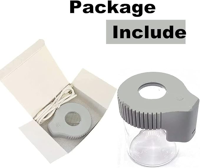 Transparent Glass Seal Storage Jar, Light-Up Magnifying Ornamental Glass Bottle (Gray) - Image 4