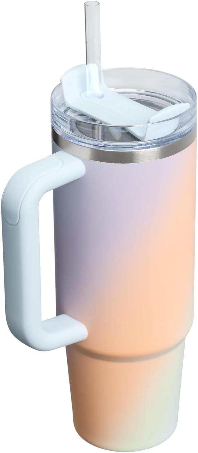 STANLEY Quencher H2.0 Flow State Tumbler, 30 oz, Sunrise Spiral | Handle and Straw | 3-Position Lid | Cup Holder Compatible for Travel | Insulated Stainless Steel Cup | BPA-Free - Image 3