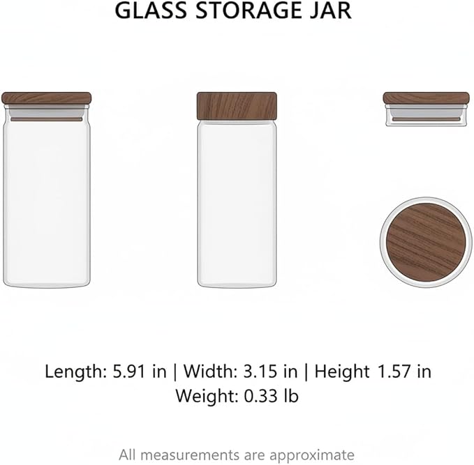 Clear Glass Storage Jar with Acacia Wood Lid - Kitchen Canister for Pantry Organization, Countertop Display, and Dry Food Storage - Image 7