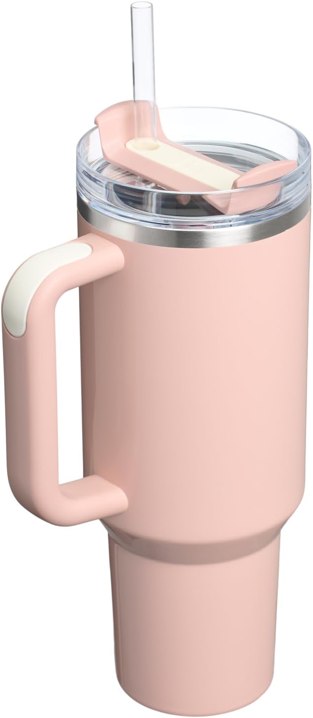 STANLEY Quencher H2.0 Flow State Tumbler, 40 oz, Peach Whip Gloss | Handle and Straw | 3-Position Lid | Cup Holder Compatible for Travel | Insulated Stainless Steel Cup | BPA-Free - Image 3
