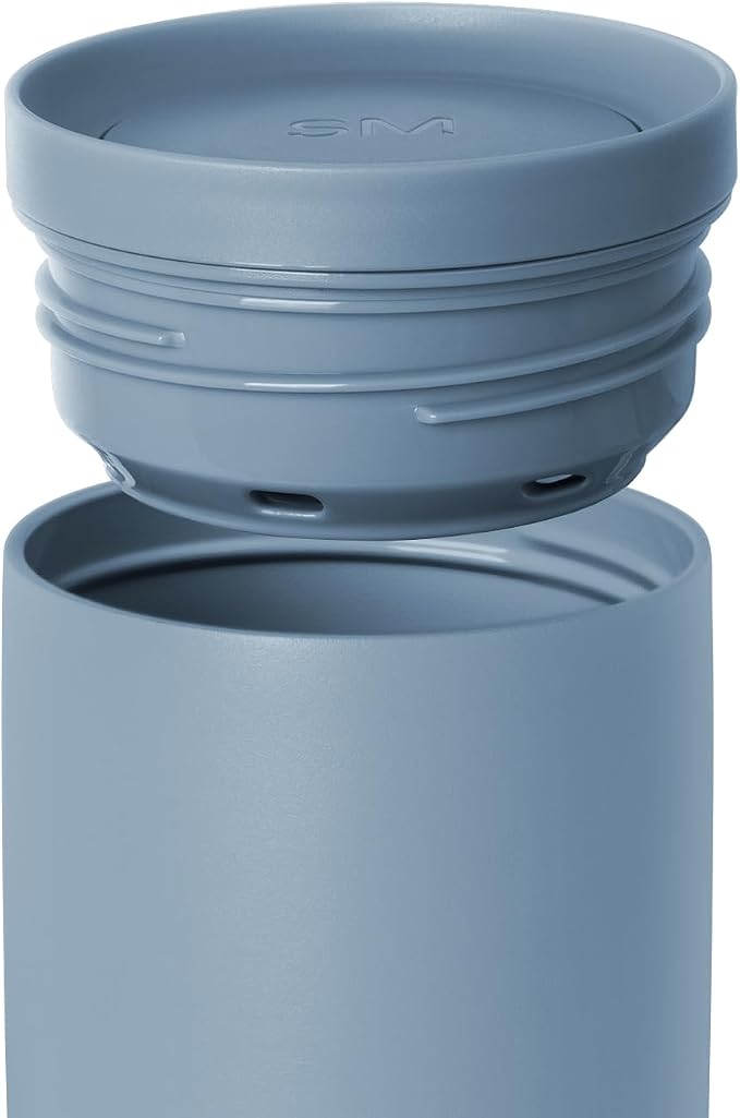Simple Modern Insulated Travel Coffee Mug 360° Lid | 12oz | Blue | Voyager Ceramic-Lined Insulated Stainless Steel Coffee Tumbler, Iced Coffee Cup, Mug with Lid | Fits Cupholder, Blue Dune - Image 3