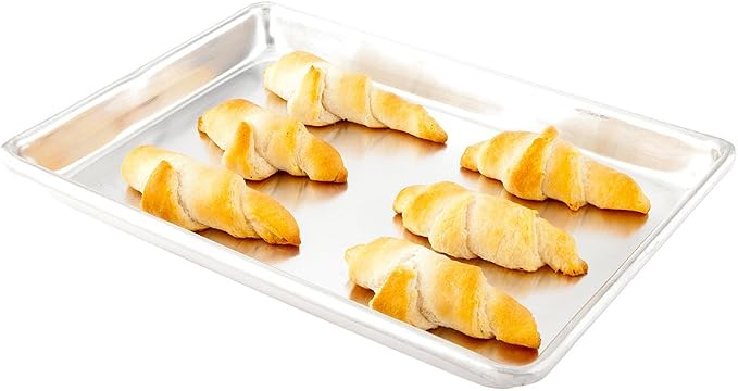 Restaurantware Met Lux 9 x 13 Inch Quarter Size Baking Sheet 1 Heavy-Duty Cookie Sheet - Evenly Bakes Treats Make Pastries or Cookies Aluminum Sheet Pan For Commercial or Home Use by Restaurantware