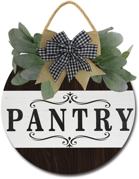 Pantry Sign Pantry Wall Decor Farmhouse Pantry Sign Wooden Rustic Pantry Sign Retro Pantry Hanging Sign Wooden Art Printed Decor for Home Pantry Room Holiday Decoration 11" by Ymaotrade