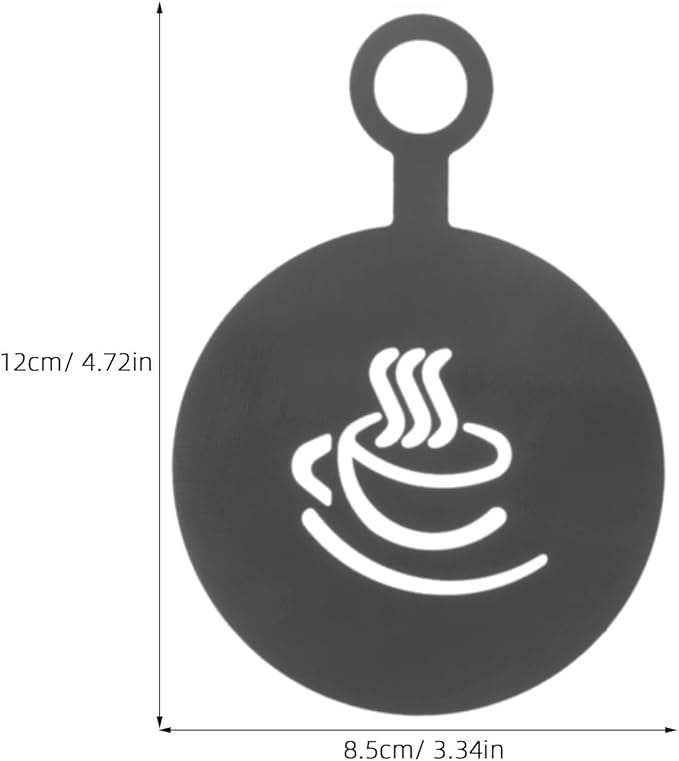4pcs Stainless Steel Coffee Stencils: Latte Art Decorating Templates for Cappuccino Cake and Bread - DIY Spray Stencil Tools