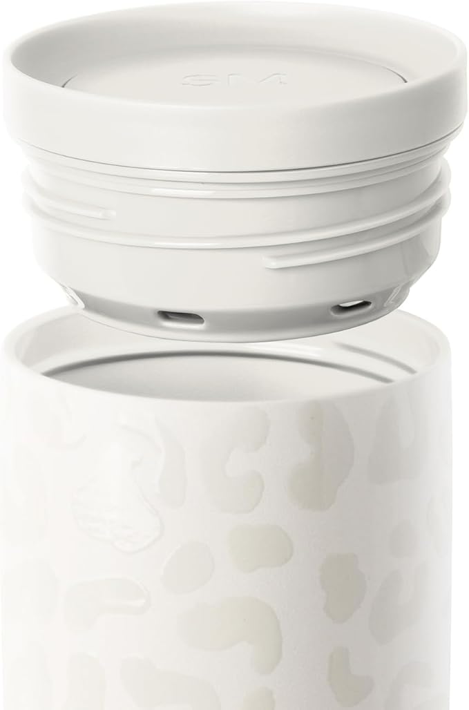 Simple Modern Insulated Travel Coffee Mug 360° Lid | 16oz | Leopard | Voyager Ceramic-Lined Insulated Stainless Steel Coffee Tumbler, Iced Coffee Cup, Mug with Lid | Fits Cupholder, Cream Leopard - Image 3