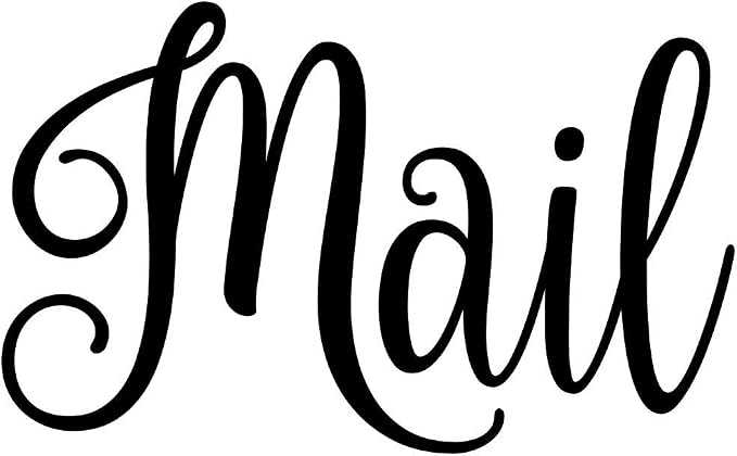 Mail 3.5w x 2h Label | Home Organization | Die Cut Vinyl Decal | Black Fancy Font (Sticker Only) by MinglewoodTrading