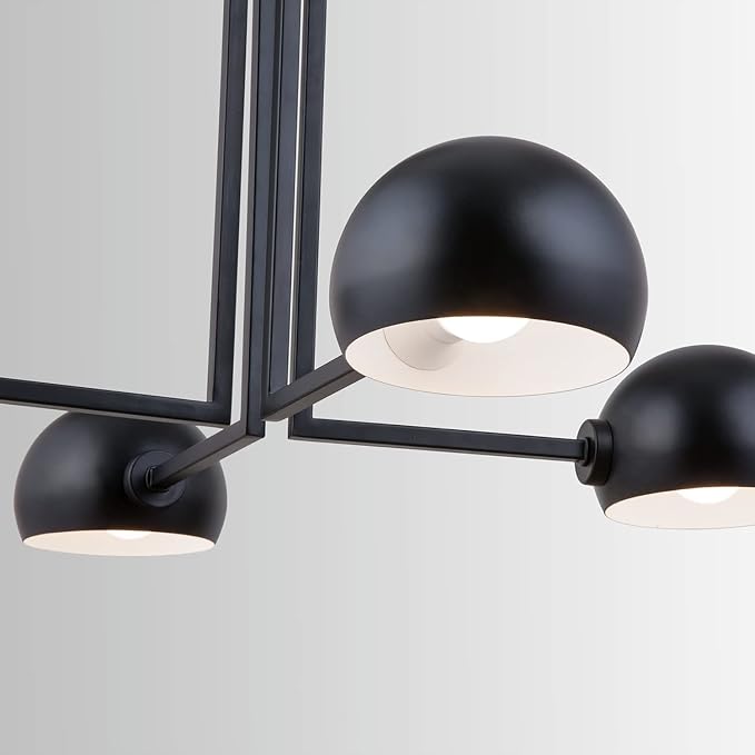 Capital Lighting 433141MB Hadley Urban/Industrial Curvy Arm Dome Chandelier, 4-Light 240 Total Watts, 21" H x 27" W, Matte Black - Image 3