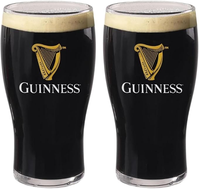 LORD'S ROCKS Guinness Official 20oz Pint Glasses – Set of 2, Branded Tulip Shape Beer Glassware – Classic Irish Pub Style by LORDSROCKS