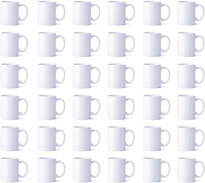 36 Pack Sublimation Mugs 11oz White Blank Ceramic Coffee Mugs with Individual White Boxes, AAA Grade with Premium Coating for Heat Press DIY, Dishwasher Microwave Safe by MYSUB