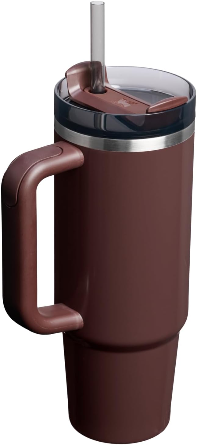 STANLEY Quencher H2.0 Flow State Tumbler, 30 oz, Mahogany Gloss | Handle and Straw | 3-Position Lid | Cup Holder Compatible for Travel | Insulated Stainless Steel Cup | BPA-Free - Image 3