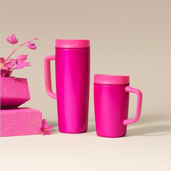 Owala SmoothSip Slider Stainless Steel Insulated Travel Mug with Handle, 100% Leak Proof, For Hot and Cold Drinks, Travel Friendly with Sliding Lock Lid, 24 oz, BPA Free, Leak Proof, Read My Lips - Image 8
