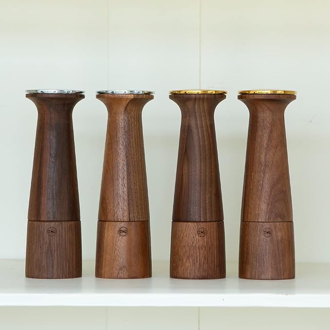 T&G CrushGrind Oblique Black Walnut Salt Mill, 20.5cm / Stylish Fine Dining Gourmet Fully Adjustable Ceramic Manual Grinder/Shaker/Coarse & Fine/Easy Fill - Image 5