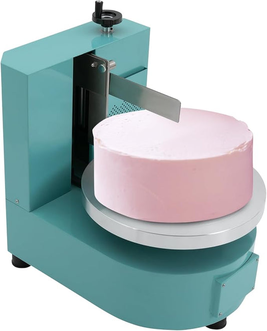 Cake Decorating Coating Machine with Graduated Scraper, 0-200RPM Rotating Speed Cream Spreading Automatic Frosting Turntable for 4-12inch Cakes (Blue)