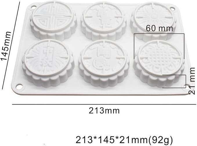 6 Flower Silicone Cake Mold Handmake DIY Bread Mould Silicone Moulds For Cake Mooncake Mold Cake Tools (Mooncake O_8.52 X5.8 X0.84 inch) - Image 2