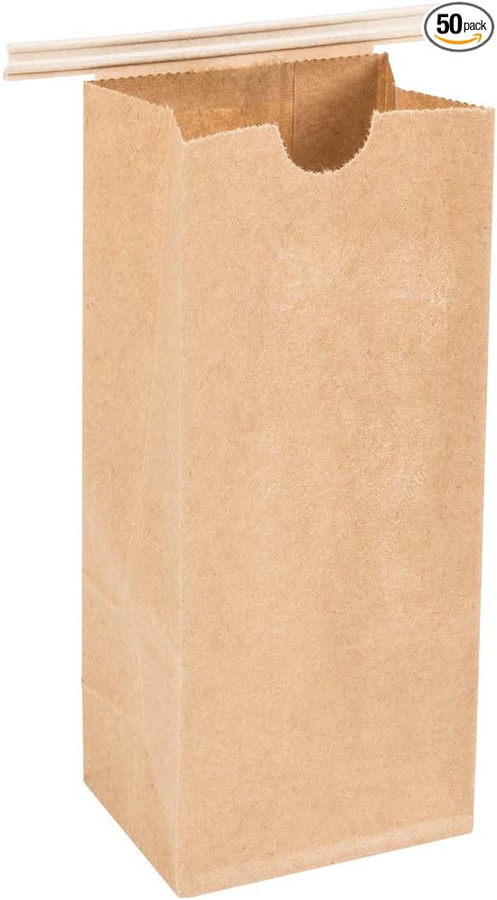 Resealable Kraft Tin Tie Poly-lined Bags Coffee Bags Reclosable Tin Tie Bags without window - 2 Lb - 50 Pack by A1+Bakery+Supplies