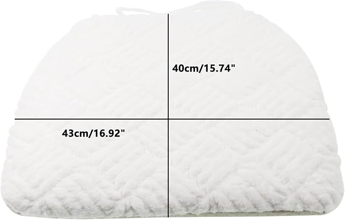Plush Chair Cushion, Oval Chair Cushion Pad,Ultra Soft Nonslip Seat Pad,Comfortable Chair Cushion Cover,2PCS Memory Foam Chair Seat Cushion for Home Office Kitchen Dining Chairs White - Image 2