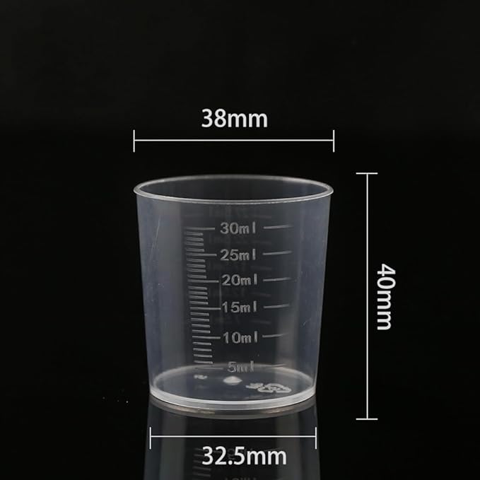 10pcs 30ml Plastic Liquid Measuring Cups Transparent Clear Plastic Graduated Kitchen Cooking Medicine Measure Tool