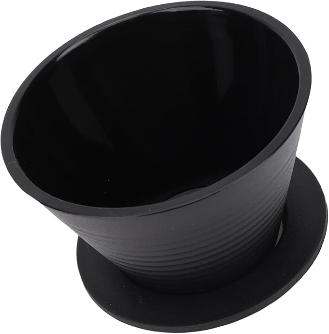 Pour Over Dripper, Flat Bottom Coffee Filter with Food Grade PP Construction, Reusable Brewing Cup for Home, Cafe & Office Use (Black)