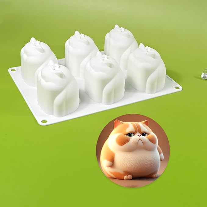 mostsom Cake Silicone Mold Cute Cat Shape Chocolate Covered Pop Molds for DIY Cake Cores, Cakepucks, Tarts, Cupcakes, Cheesecake, Mousse Desserts, Oreo Cookie Mould, Nonstick & Easy Release (F_ Cat)