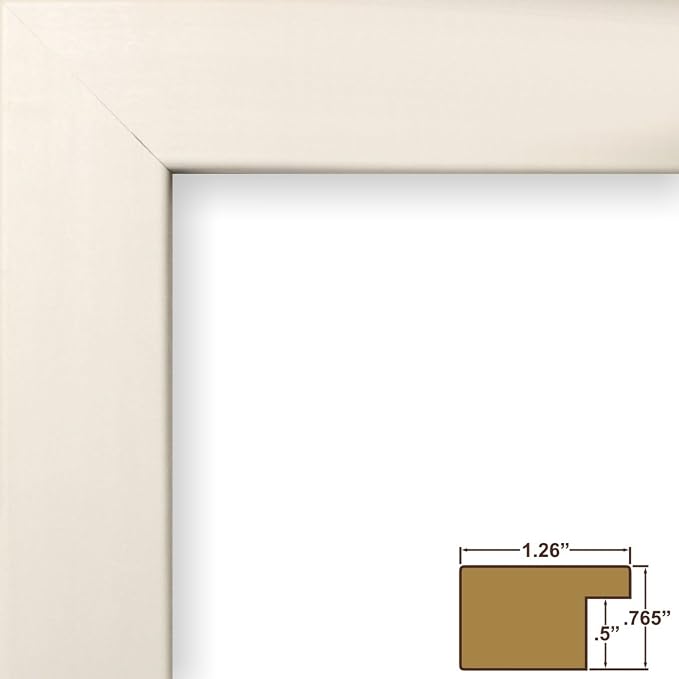 Craig Frames 26021 24 by 36-Inch Picture Frame, Smooth Wrap Finish, 1.26-Inch Wide, Whitewash - Image 2