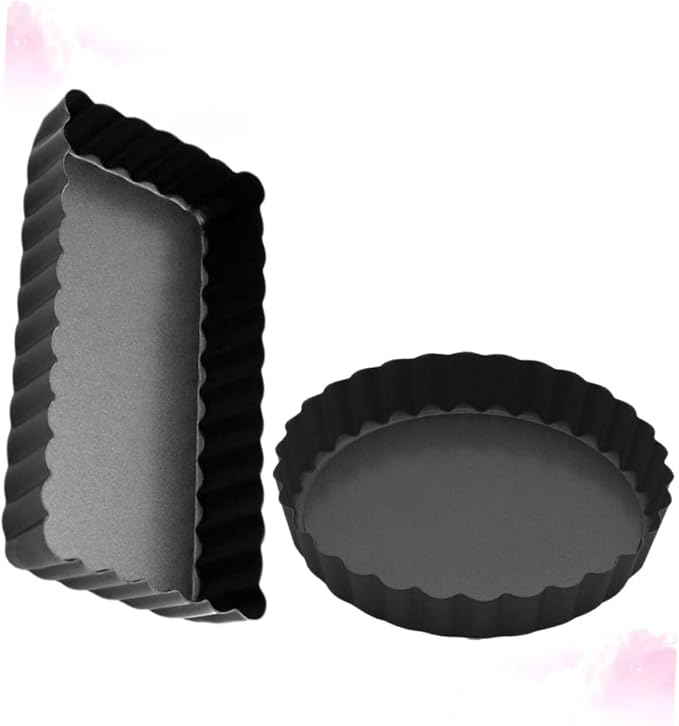 Ciieeo 2pcs Non-stick Baking Pan and Tart Molds for Pizza Cakes and Quiches Removable Bottom for Easy Release and Cleanup by Ciieeo