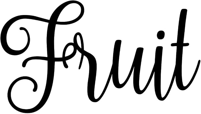 Fruit 3.5w x 2h Label | Kitchen Pantry Organization | Die Cut Vinyl Decal | Black Fancy Font (Sticker Only) by MinglewoodTrading