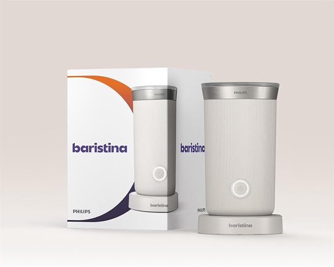 Philips Baristina Milk Frother - Foam milk perfectly​. Hot and Cold. Dairy and Non-Dairy. Easy to Clean. for Philips Baristina Espresso Machines. Milky White (BAR311/00) - Image 8