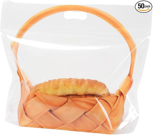 Funcoo Plastic Bread Bags for Homemade Bread, 50 Pcs Sourdough Loaf Food Storage Bags, Bakery Bags with Window for Loaves, Cookie, Bagels (12.6x10.8") by FUNCOO
