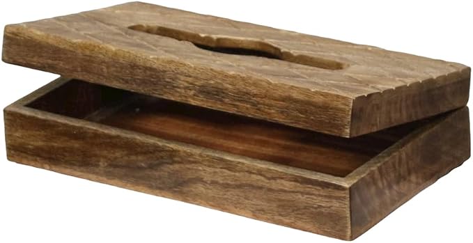 Modern Decorative Kleenex Box Cover – Wood Tissue Box Holder for Kitchen, Dining Room, Office – Cube Tissue Box Cover, Cute Wooden Kleenex Holder, Fits Square Tissue Boxes - Image 3