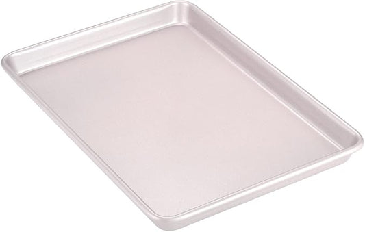 CHEFMADE 13-Inch Rimmed Baking Pan, Non-Stick Carbon Steel Cookie Sheet Pan for Oven Roasting Meat Bread Jelly Roll Battenberg Pizzas Pastries 9.7" x 13.6" x 1" (Champagne Gold) by CHEFMADE