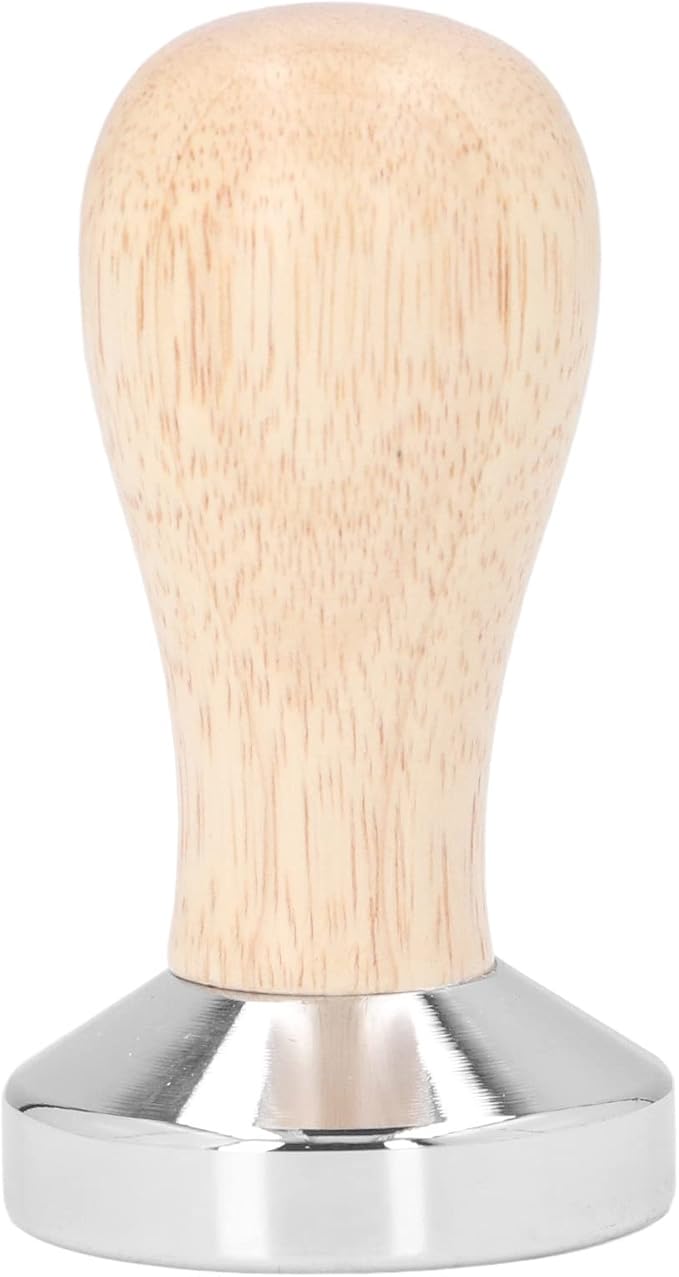 49mm Coffee Tamper, Stainless Steel Espresso Tamper Coffee Press Tool with Wooden Handle Espresso Machines Accessory