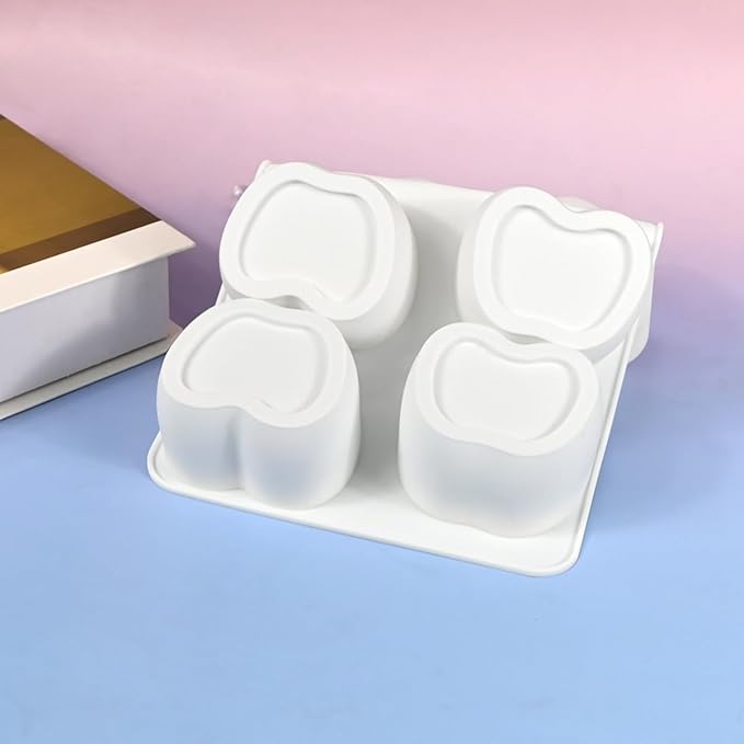 mostsom Apple Shape Silicone Mold, 3D Fruit Shape Mousse Cake Molds, Nonstick Bakeware for Chocolate, Mini Bundt Cake, Dessert, Pastry, Brownie, Jelly, Fondant, Easy Release & Clean (E_ Apple)