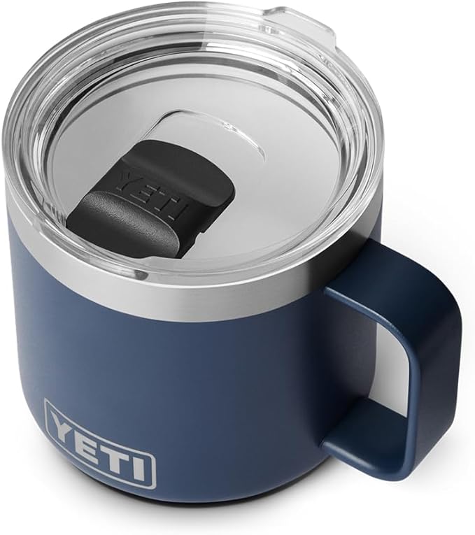 YETI Rambler 14 oz Ceramic Lined Stackable Mug, Vacuum Insulated, Stainless Steel with MagSlider Lid, Navy by YETI