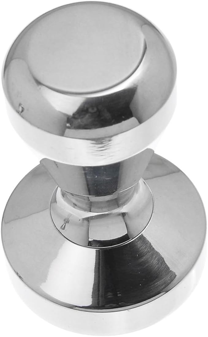 BESPORTBLE Professional Stainless Steel Coffee Tamper Flat Base Ergonomic Grip Espresso Bean Press Tool for Even Extraction Compatible with All Machines