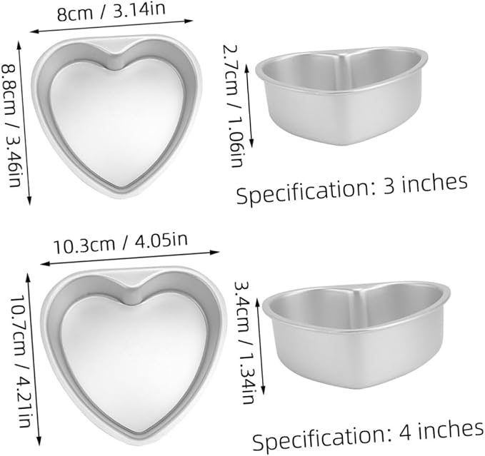 2pcs Heart Shaped Non-stick Metal Cake Pans Removable Bottom Easy Release Corrosion-resistant for Baking Cake Baking Pans - Image 2