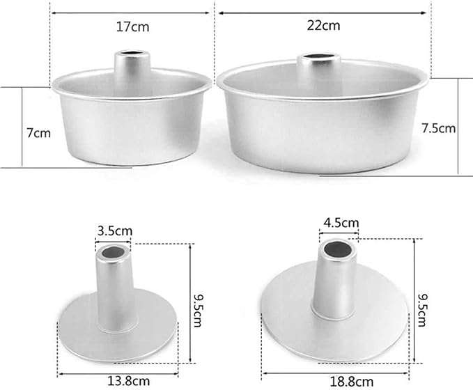 Round Hollow Chiffon Cake Mold,Cake Mold 6/8 Inch Nonstick Baking Mould Aluminum Alloy Round with Removable Bottom Baking Tray Bakeware(6 inch) - Image 5