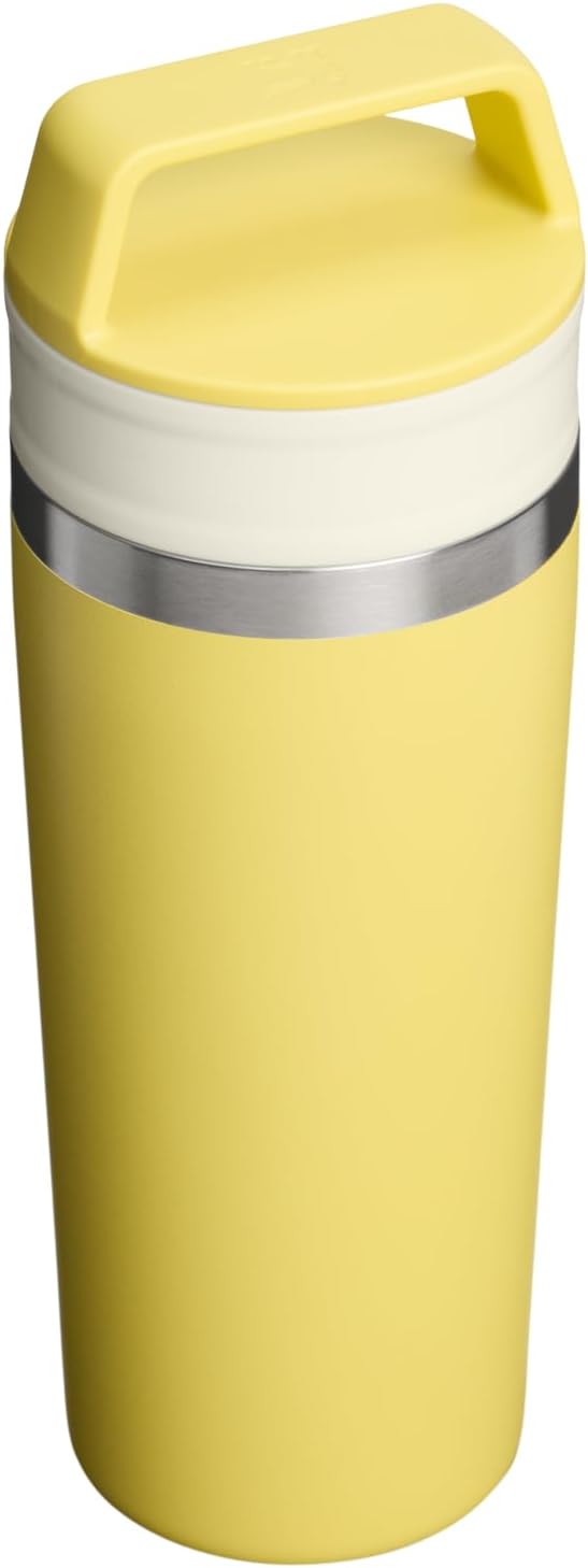 STANLEY Cafe To Go Travel Mug 16 oz | Leakproof Two-Part Drink Through Lid | Tumbler Cup for Coffee, Tea and Drinks | Insulated Stainless Steel Coffee Mug | BPA-Free | Daffodil - Image 3