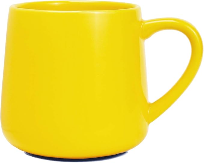 Bosmarlin Large Glossy Ceramic Coffee Mug, Yellow Tea Cup for Office and Home, 18 oz, Suitable for Dishwasher and Microwave, 1 Pack (Yellow) by Bosmarlin