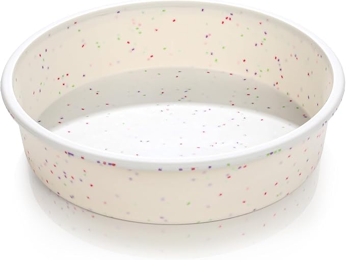 Vinino 10 Inch Round Cake Pan with Stainless Steel Frame | Perfect for Cheesecake, Layer Cakes & Desserts, Food Grade Silicone, Nonstick Surface, Easy Release and Cleanup by VININO