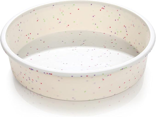 Vinino 10 Inch Round Cake Pan with Stainless Steel Frame | Perfect for Cheesecake, Layer Cakes & Desserts, Food Grade Silicone, Nonstick Surface, Easy Release and Cleanup by VININO