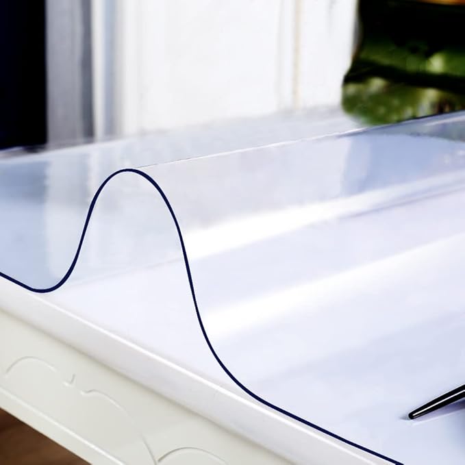 Rectangular 24x32 Clear Plastic Table Protector - 1.5mm Thick Transparent Desk Pad Mat Cover - Waterproof - Image 2