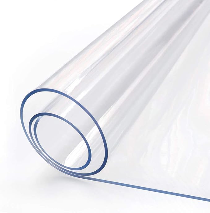 Clear Table Protector 17 X 48 Inch Thick Plastic Table Cover Protector Waterproof PVC Clear Tablecloth Protector Pad Vinyl Desk Top Protector Mat for Wood Coffee Glass End Sofa Side Dining Room Table - Image 8