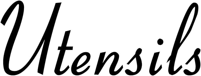 Utensils 4.5w x 1.75h Label | Kitchen Pantry Organization | Die Cut Vinyl Decal | Black Retro Font (Sticker Only) by MinglewoodTrading