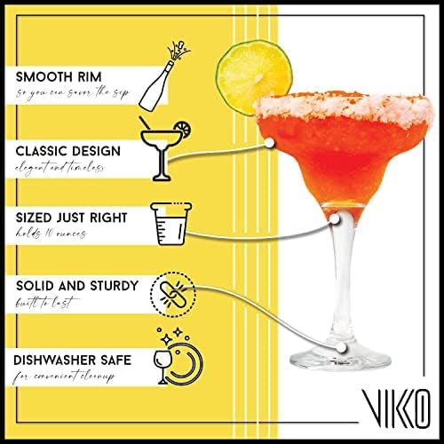 Vikko Margarita Glasses Set of 12, 10 Ounce, Crystal Clear Bulk Margarita Glass, Cosmopolitan Glassware for Margaritas, Frozen Drinks, Pina Coladas and Cocktails, Margarita Cups - Image 2