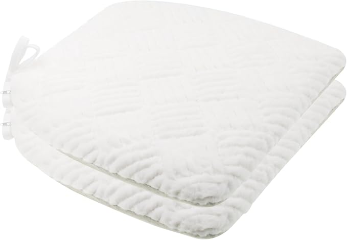 Plush Chair Cushion, Oval Chair Cushion Pad,Ultra Soft Nonslip Seat Pad,Comfortable Chair Cushion Cover,2PCS Memory Foam Chair Seat Cushion for Home Office Kitchen Dining Chairs White by MetalTools